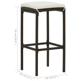 vidaXL 5 Piece Patio Bar Set with Cushions Black