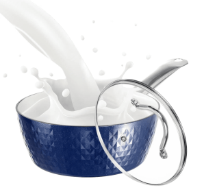 Induction Saucepan with Lid; 18cm/ 1.5L Milk Pan Non Stick Saucepan